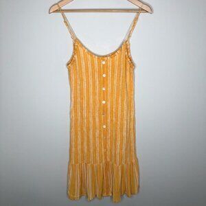 Patrons of Peace Smocked Yellow Striped Smocked Sundress Size Medium